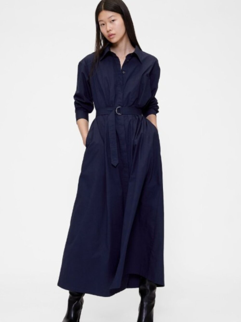 Gap Studio Poplin Belted Maxi Shirtdress - Fits like Small/Medium